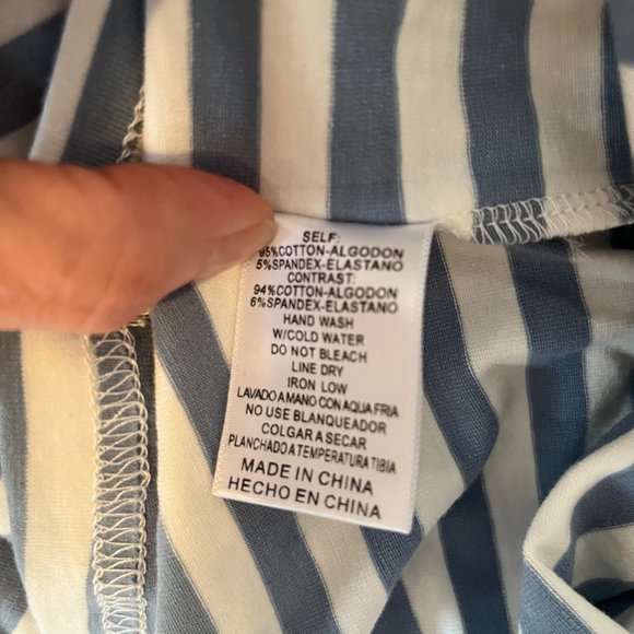 NWT Listicle Blue Striped Shirt Navy Ring Collar Sz S - Picture 5 of 5